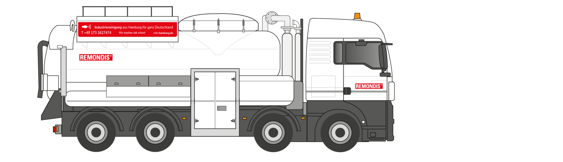 Illustration der Luftförderanlage von REMONDIS Industrie Service Hamburg